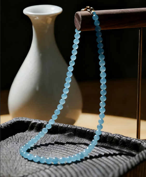 Blue agate necklace