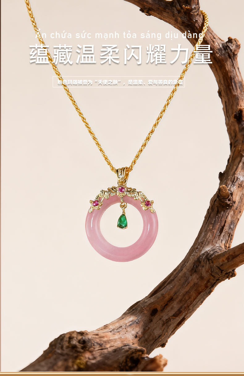 Pink agate pendant