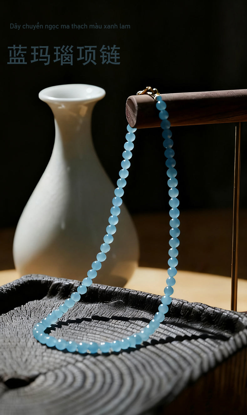 Blue agate necklace