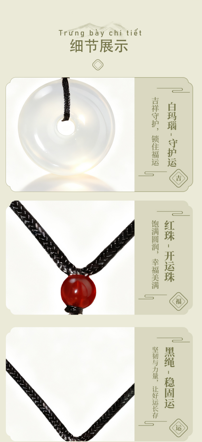 White Agate Peace Buckle Pendant