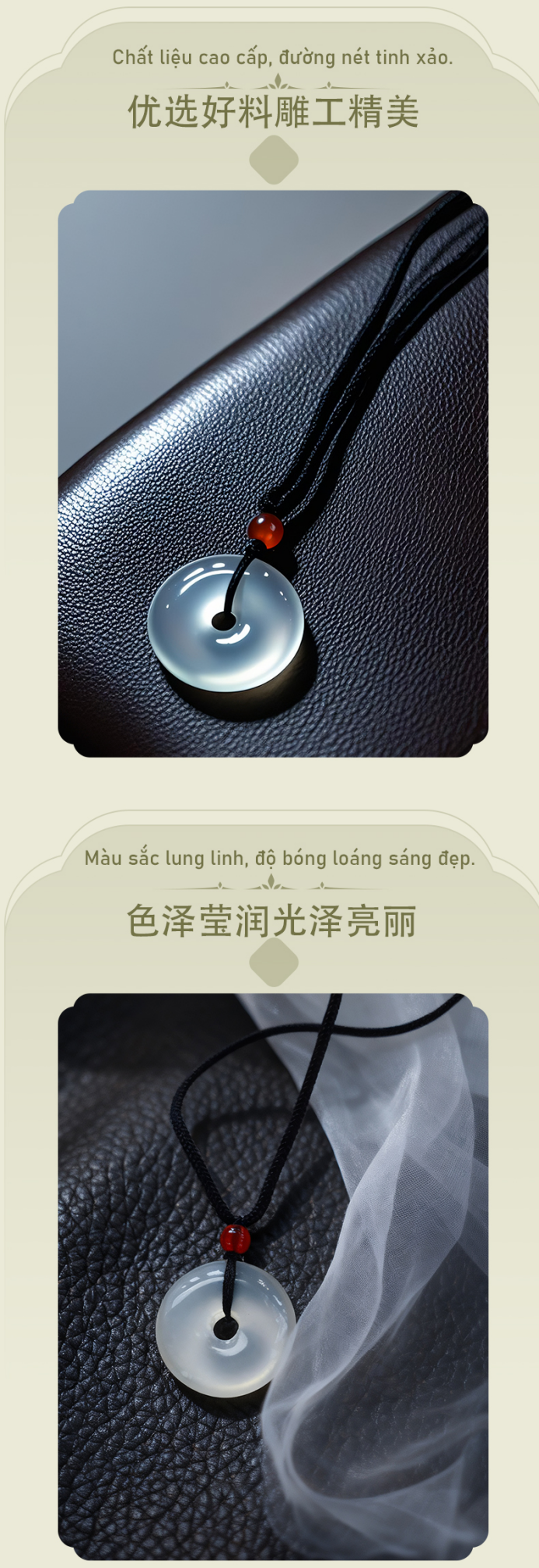 White Agate Peace Buckle Pendant