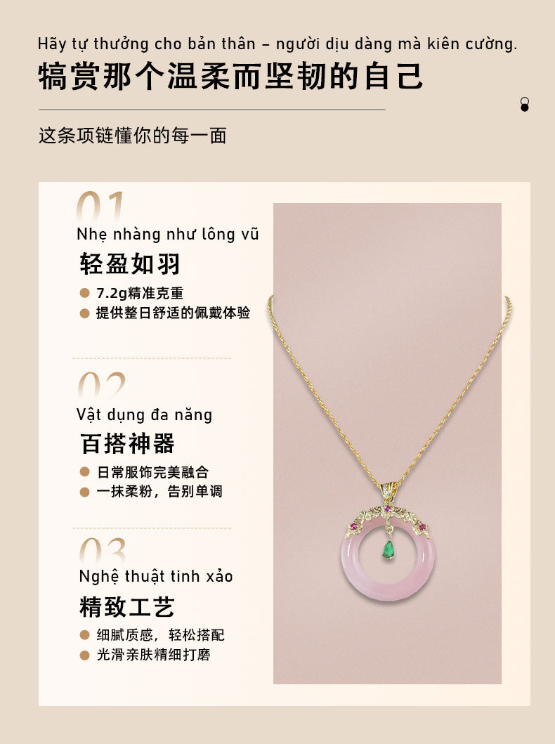Pink agate pendant