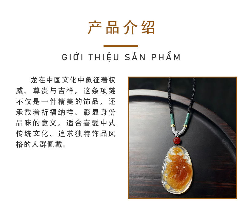 Mặt dây chuyền mã não hiệu Tiểu Sắc Long