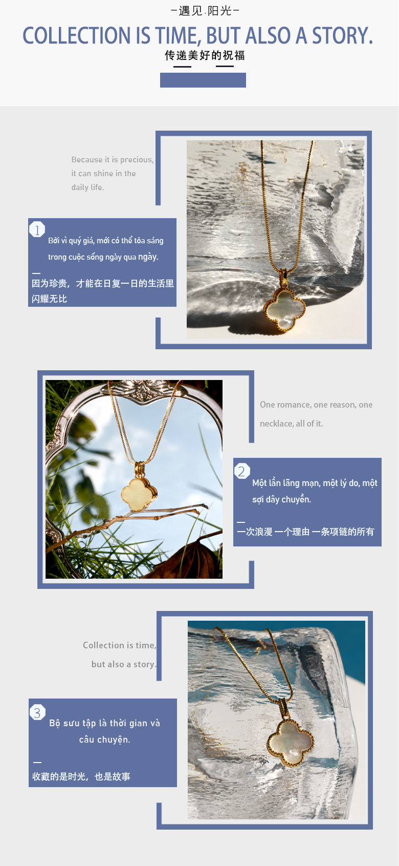 Four-leaf clover necklace pendant
