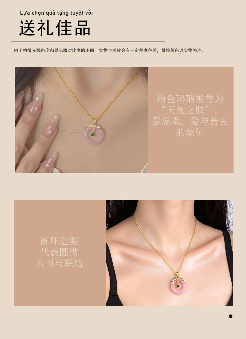 Pink agate pendant