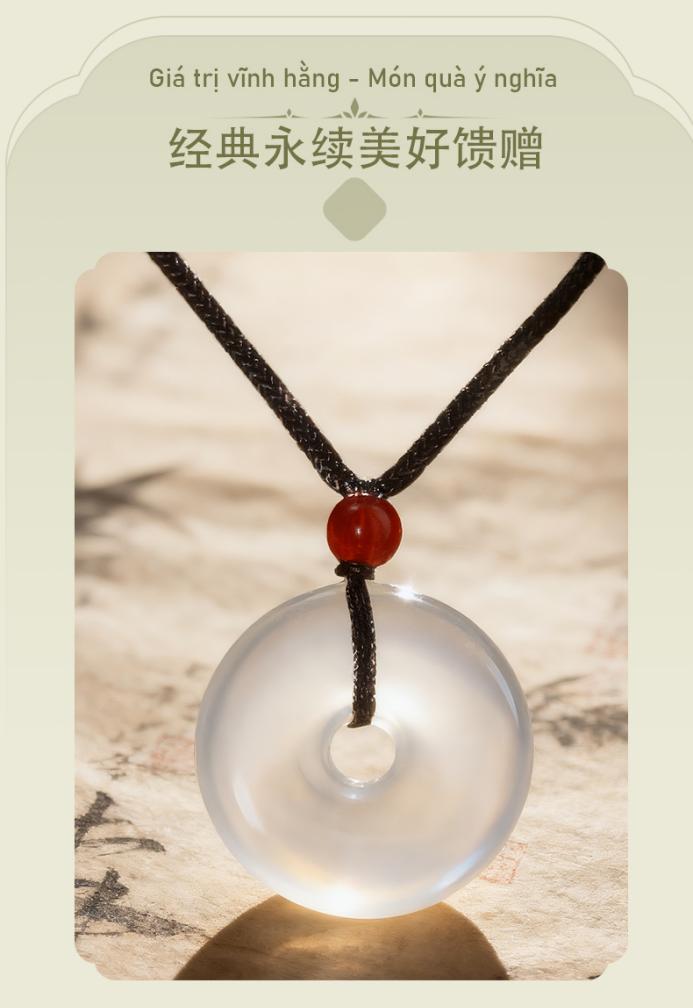 White Agate Peace Buckle Pendant