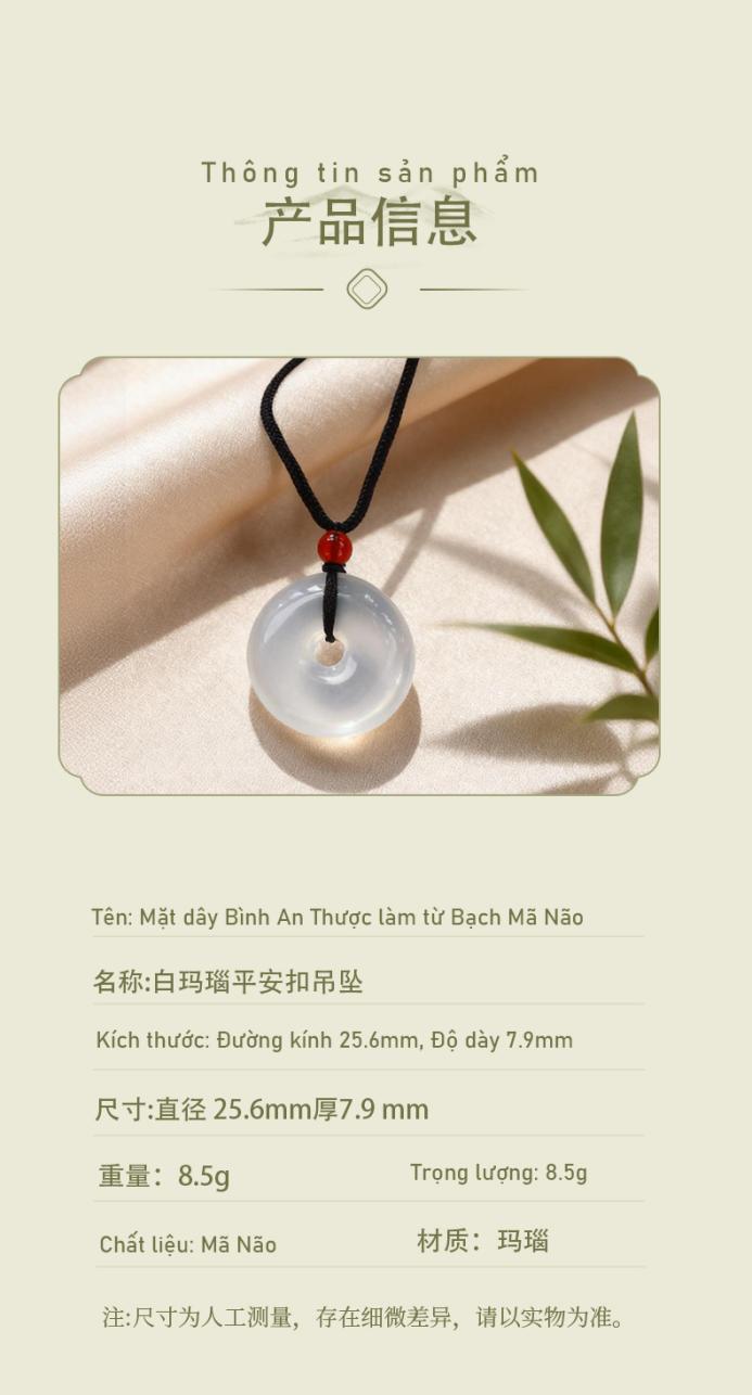 White Agate Peace Buckle Pendant