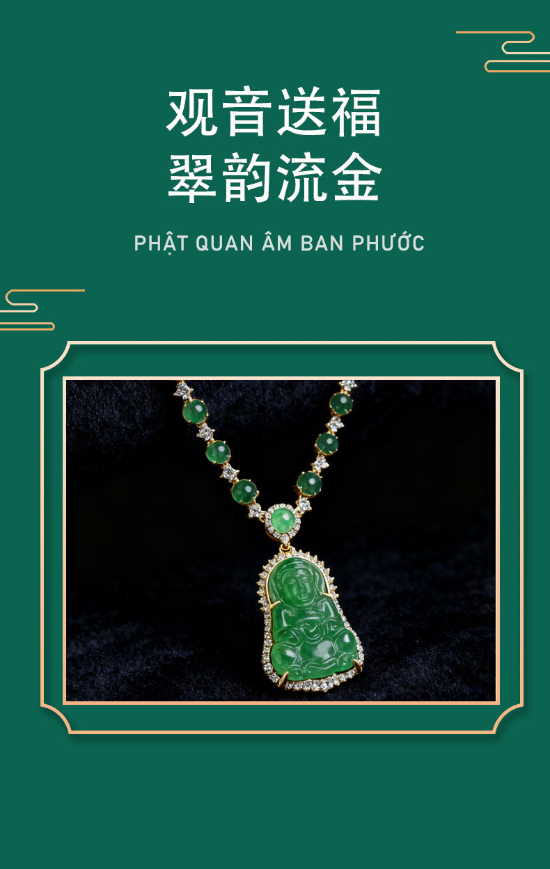 Green Agate Guanyin Necklace