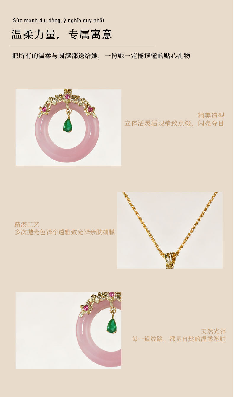 Pink agate pendant