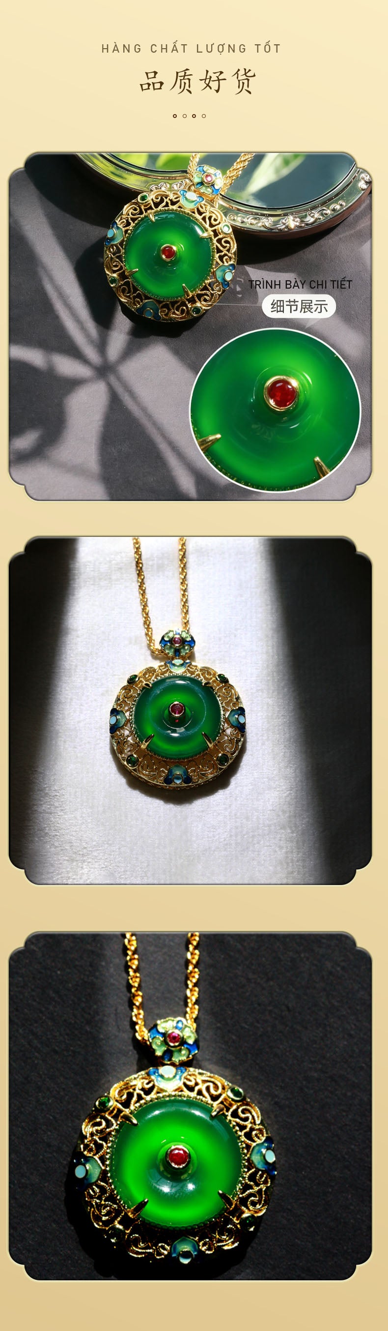 Peace Buckle Green Agate Pendant