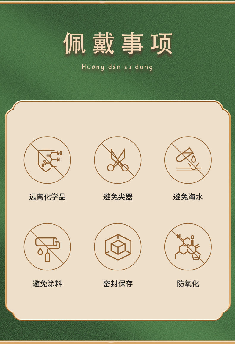 Copper inlaid green agate pendant with no worries tablet