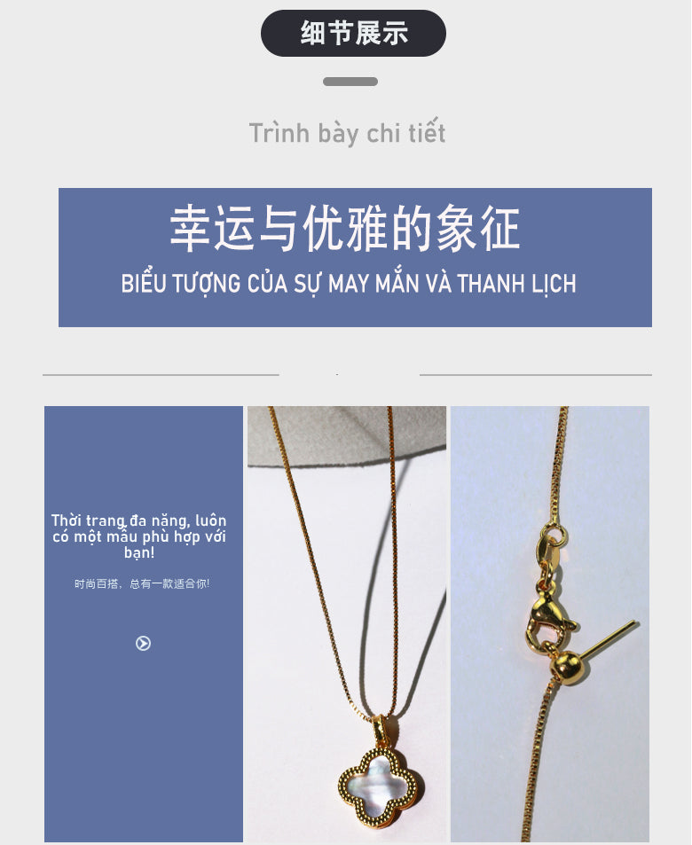 Four-leaf clover necklace pendant