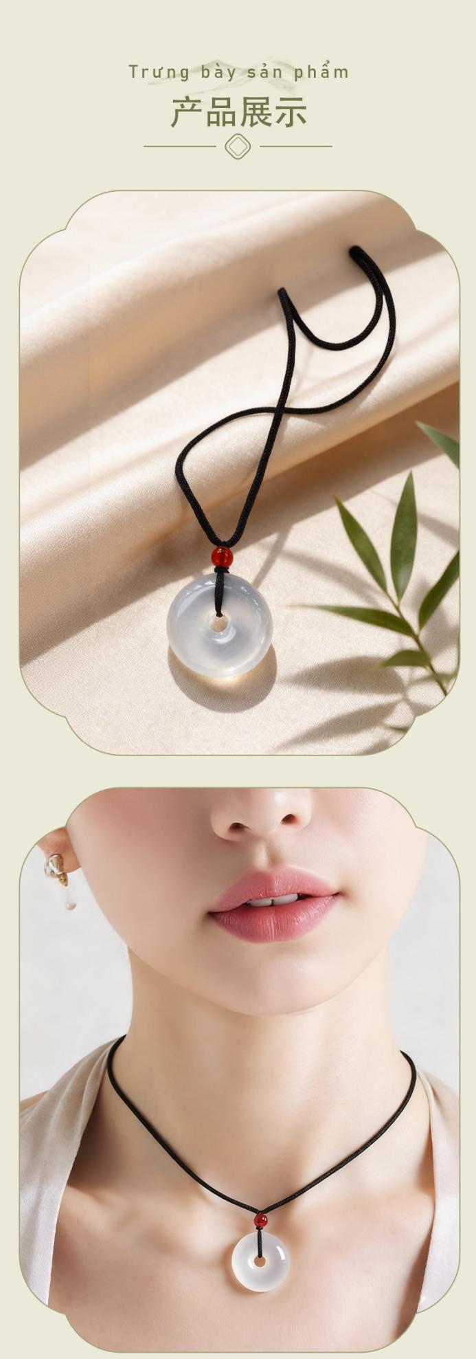 White Agate Peace Buckle Pendant